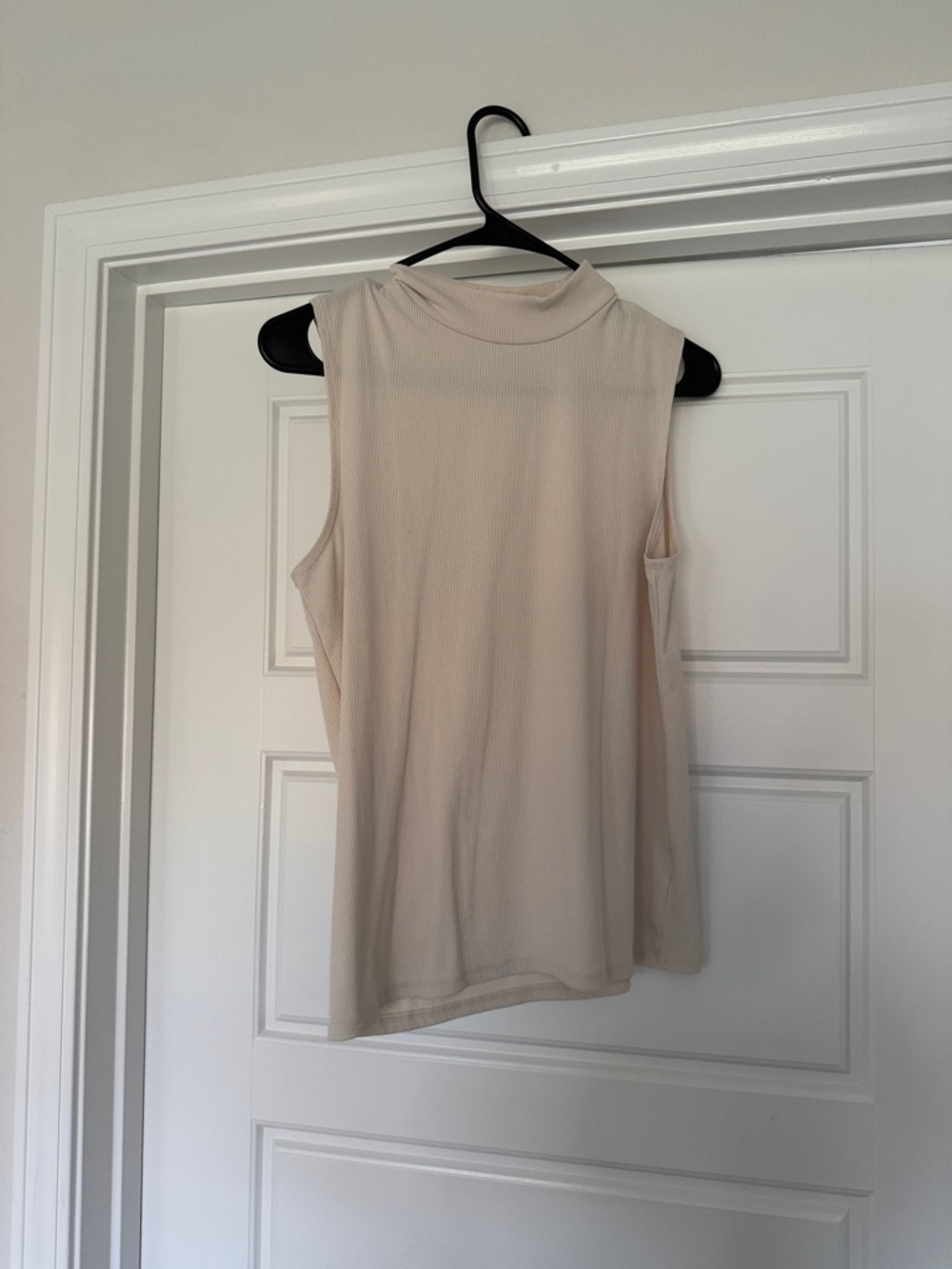 No Boundaries Sleeveless Mock Neck Tank Top - Beige